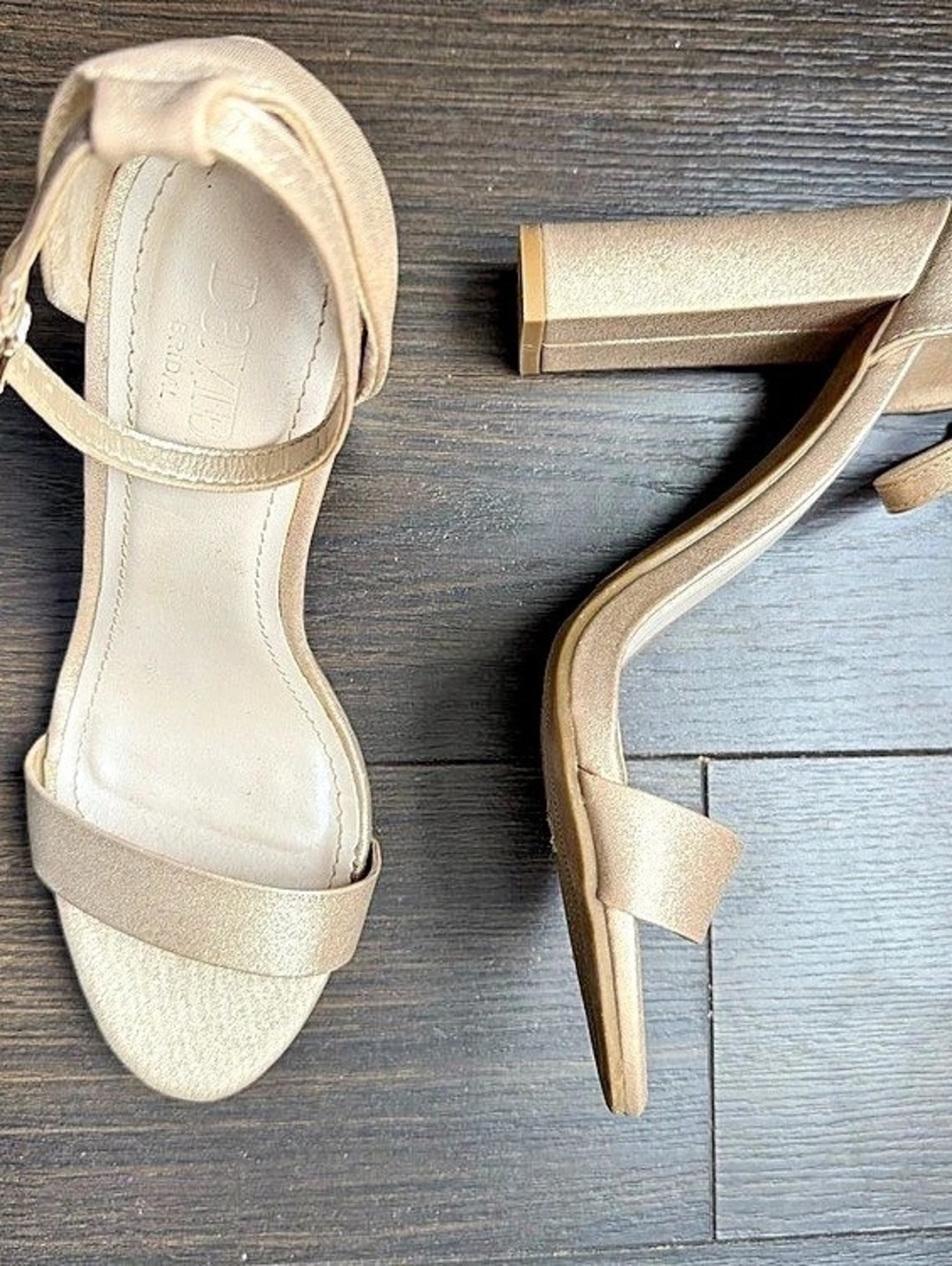 David’s Bridal Gold-Metallic Heels in EU 38/US 8